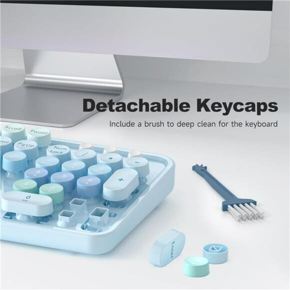 Large Print USB Wired Keyboard with Numeric Keypad Retro Keys for PC Laptop - Picture 6 of 8